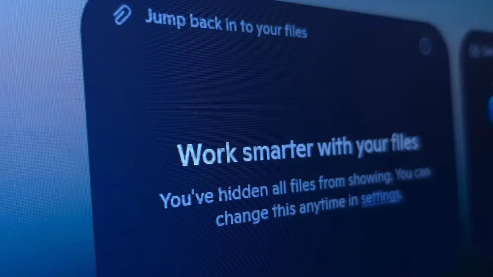 Copilot App Displaying a message to user to access files