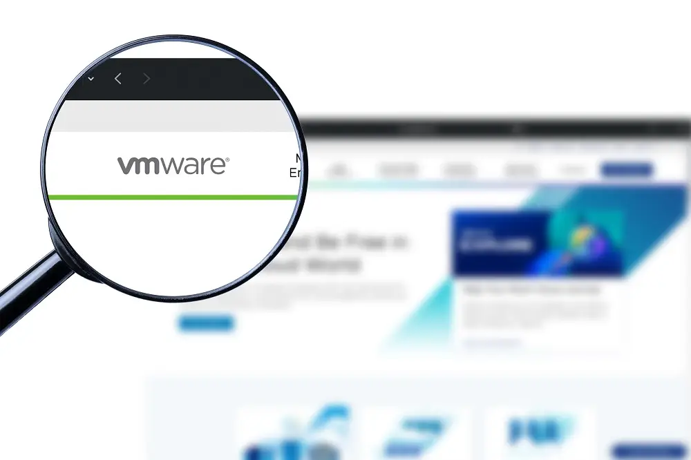 VMware logo visible on display screen