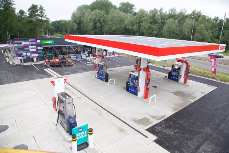 Newly-built fuel forecourt
